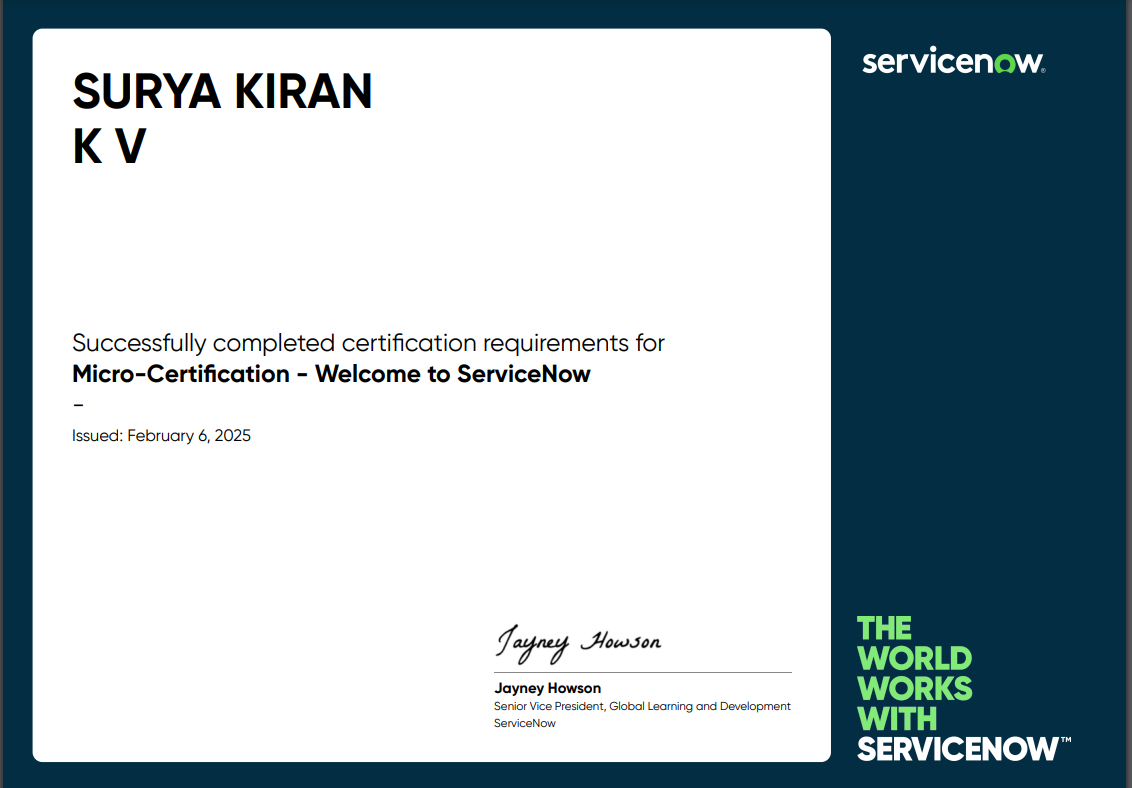 ServiceNow Micro-Cert